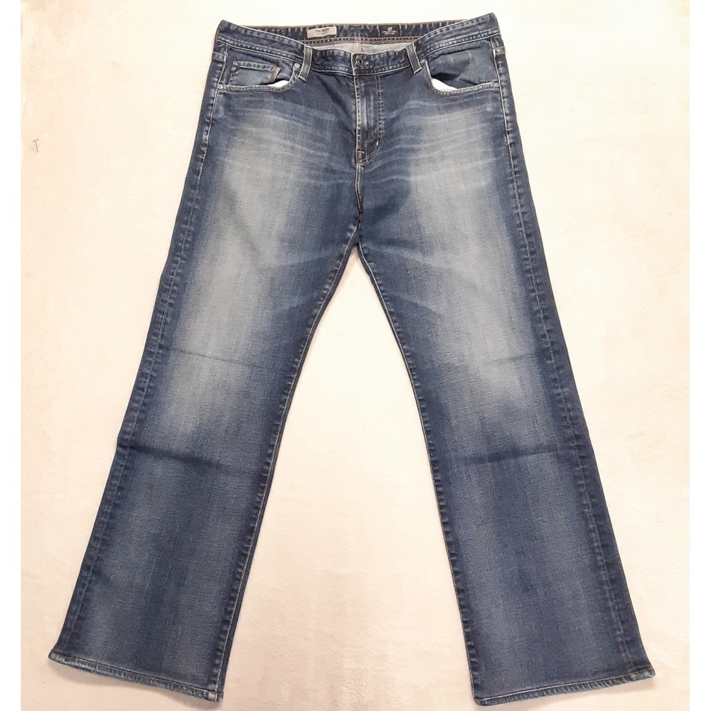 AG Adriano Goldschmied Mens Hero Jeans 38x34/Stone Wash Blue Relaxed Fit